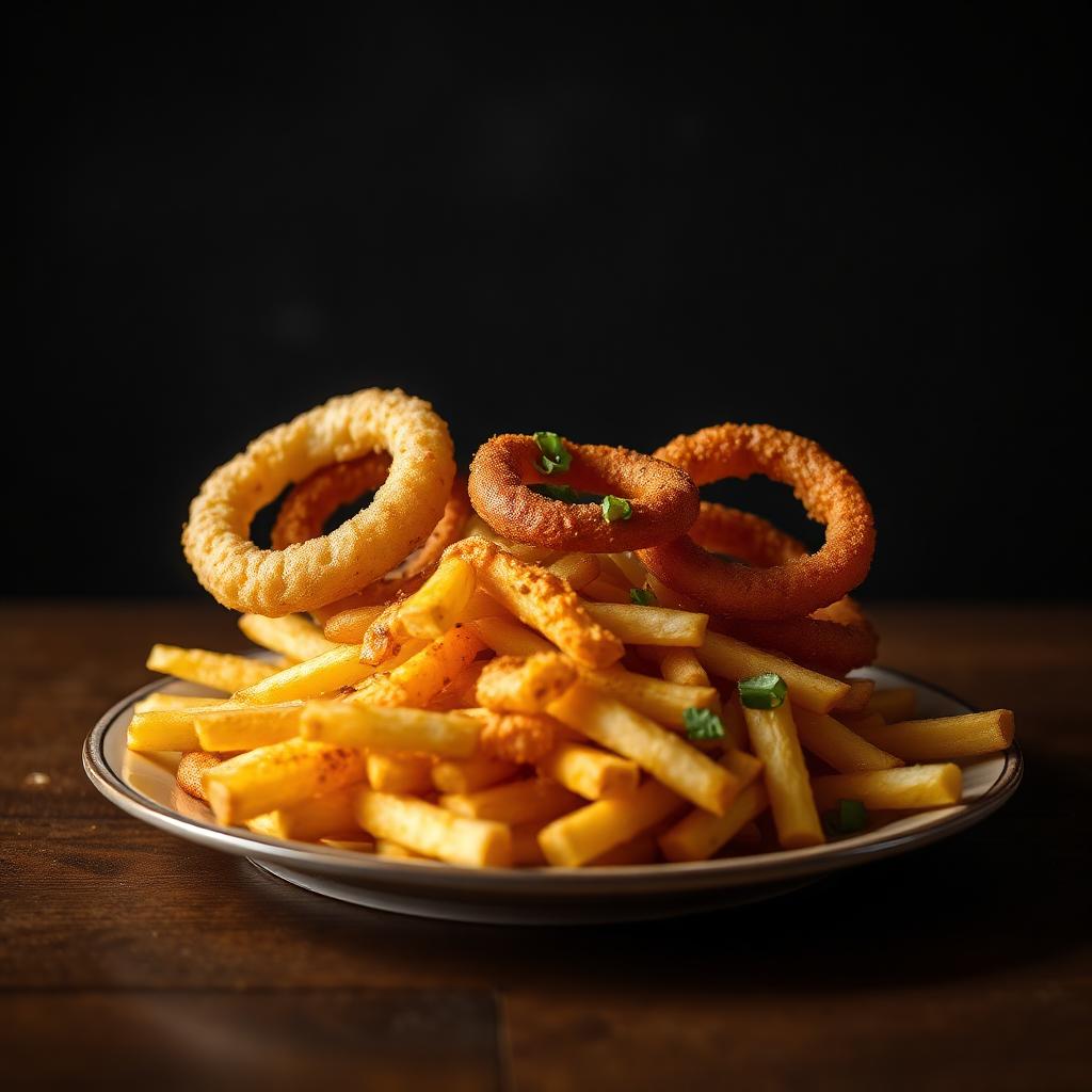 Rings et frites croustillants